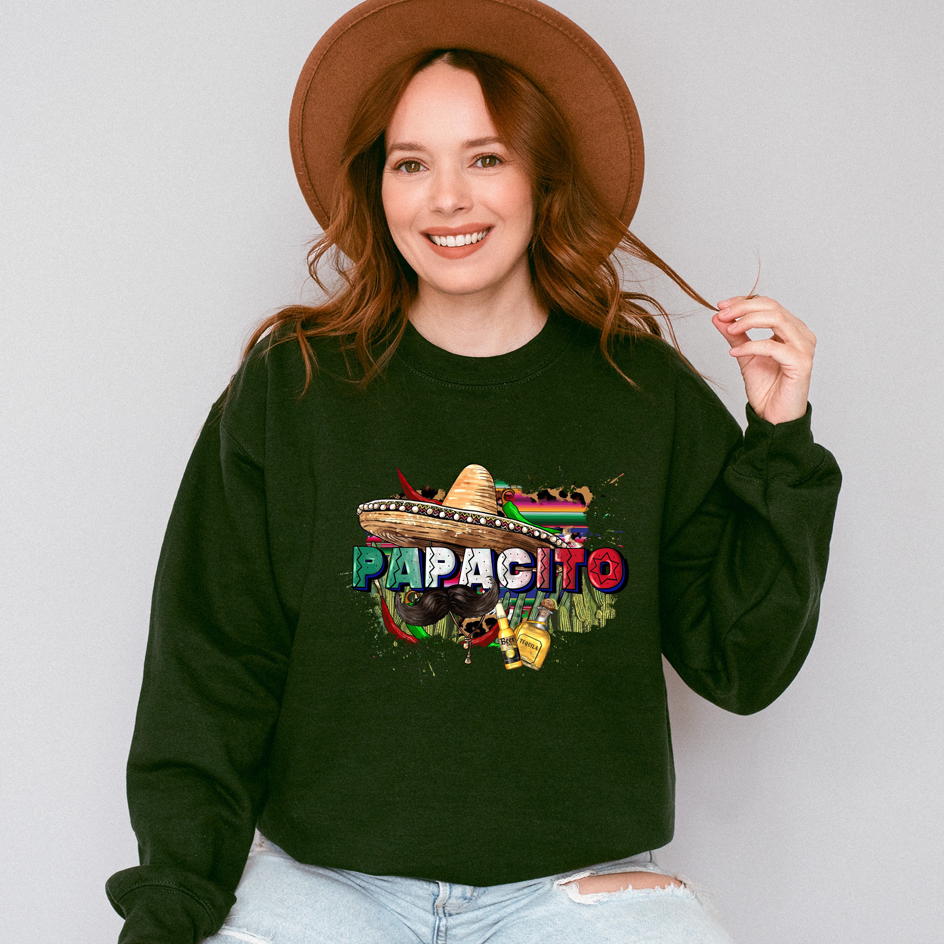 Papacito Mustache And Sombrero Cinco De Mayo Unisex Crewneck T-Shirt Sweatshirt Hoodie
