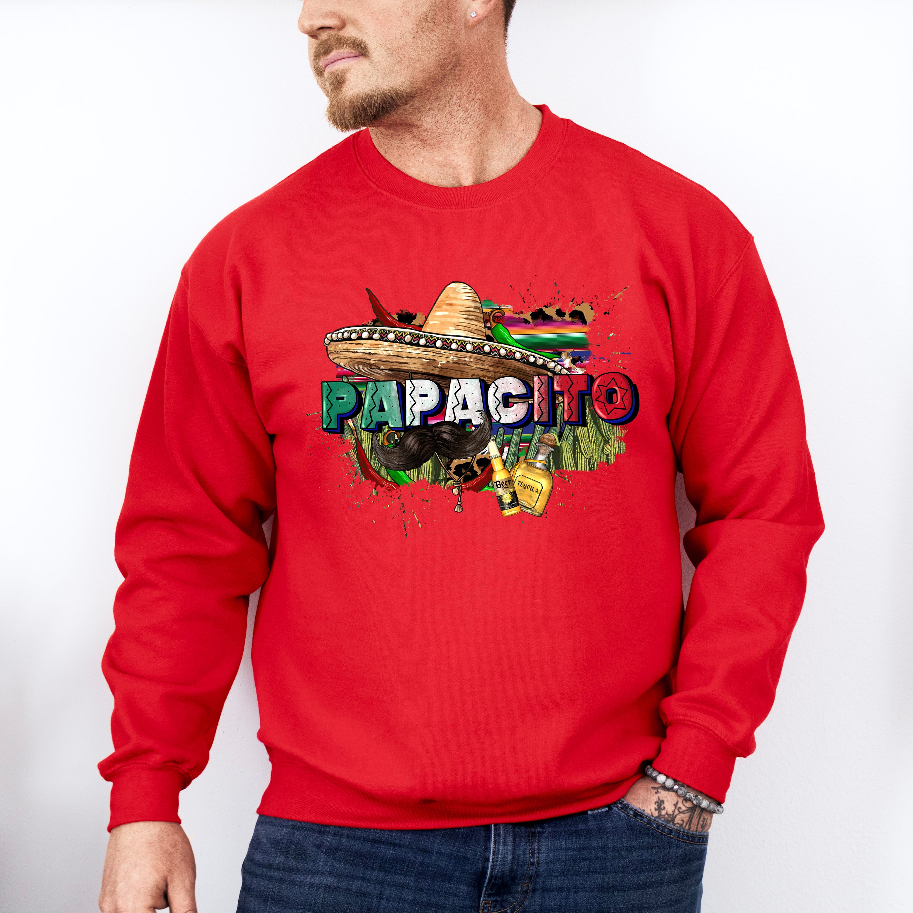 Papacito Mustache And Sombrero Cinco De Mayo Unisex Crewneck T-Shirt Sweatshirt Hoodie