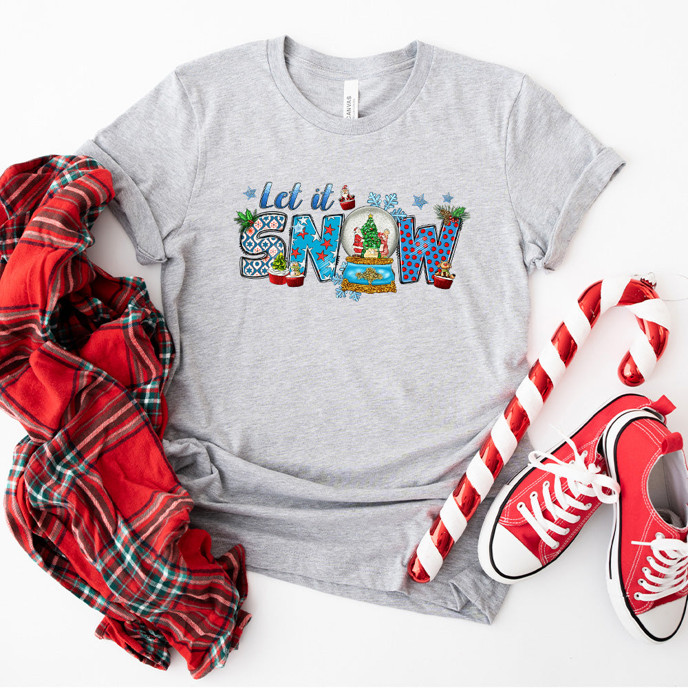 Let It Snow Design - Christmas Unisex Crewneck T-Shirt Sweatshirt Hoodie