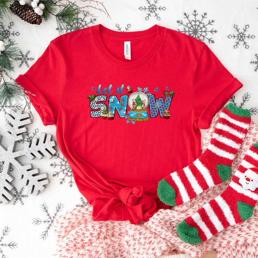 Let It Snow Design - Christmas Unisex Crewneck T-Shirt Sweatshirt Hoodie
