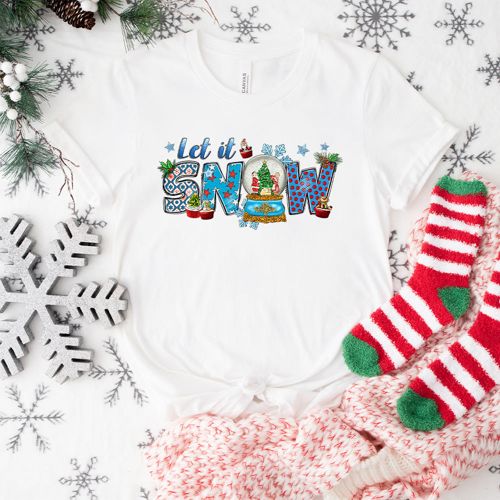 Let It Snow Design - Christmas Unisex Crewneck T-Shirt Sweatshirt Hoodie