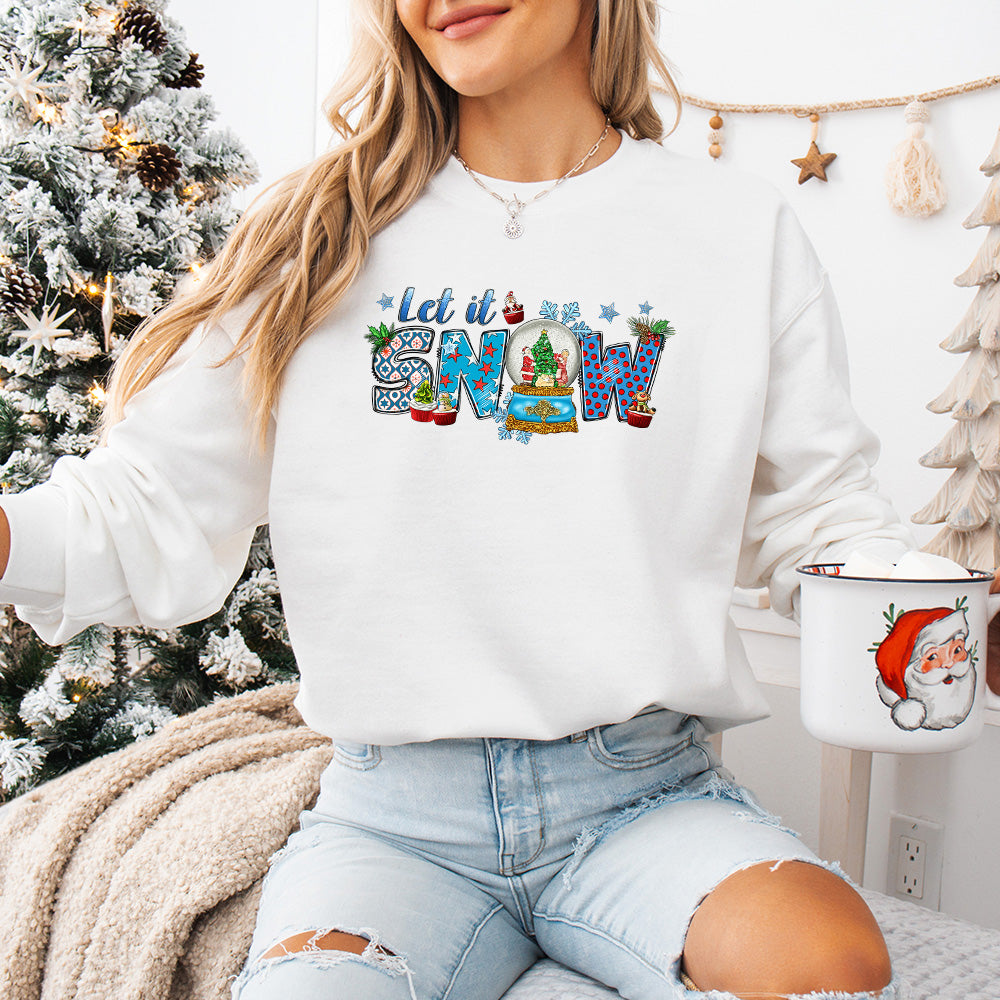 Let It Snow Design - Christmas Unisex Crewneck T-Shirt Sweatshirt Hoodie