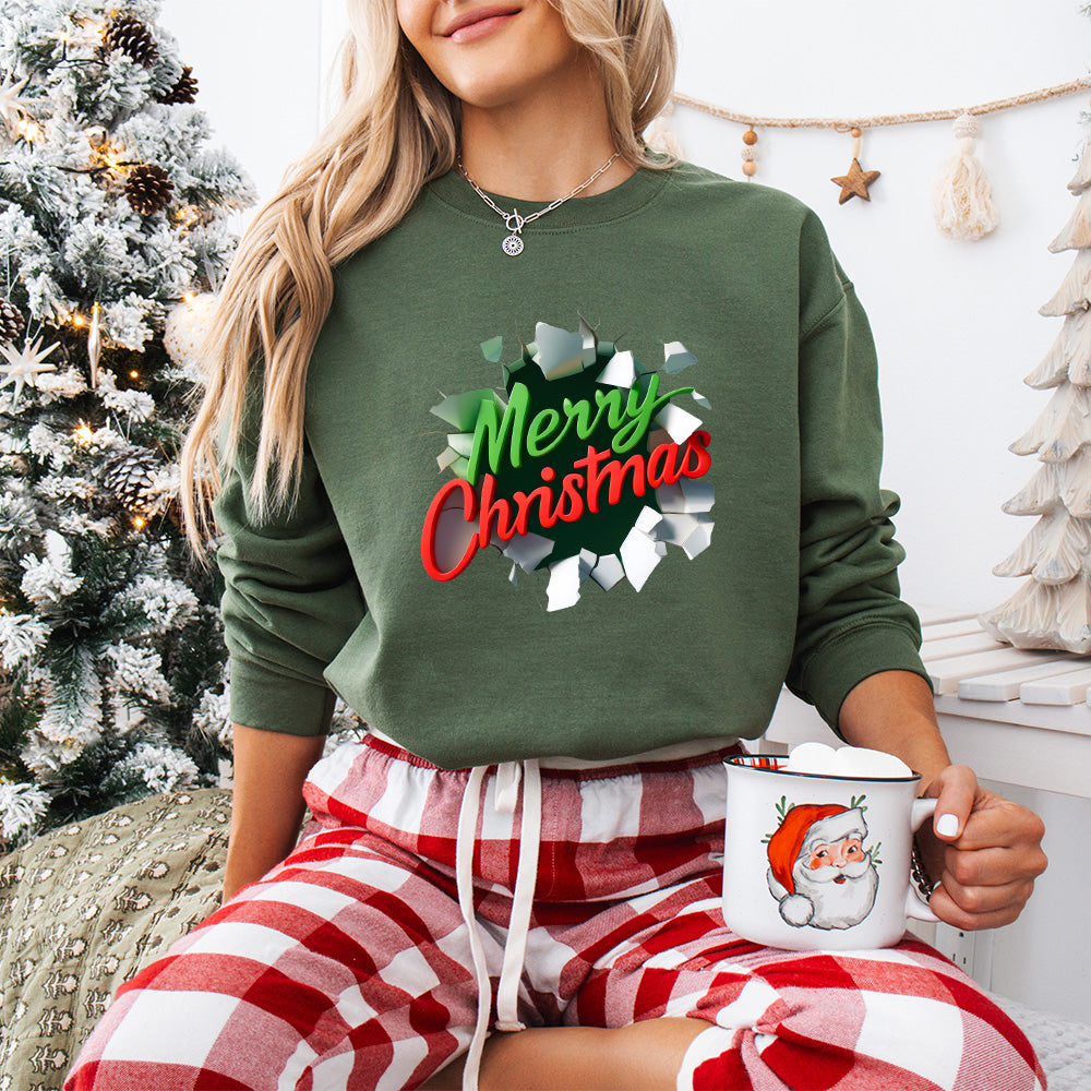 Merry Christmas Design - Christmas Unisex Crewneck T-Shirt Sweatshirt Hoodie