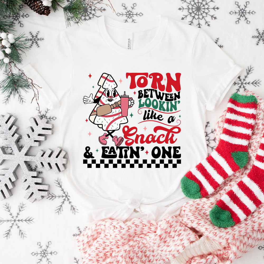 Torn Between Looking Like A Snack - Christmas Unisex Crewneck T-Shirt Sweatshirt Hoodie