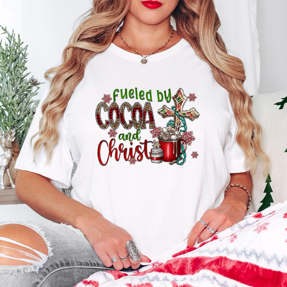 Fueled By Cocoa And Christ - Christmas Unisex Crewneck T-Shirt Sweatshirt Hoodie