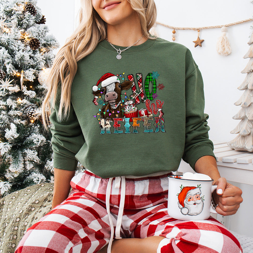 Ho Ho Heifer - Christmas Unisex Crewneck T-Shirt Sweatshirt Hoodie