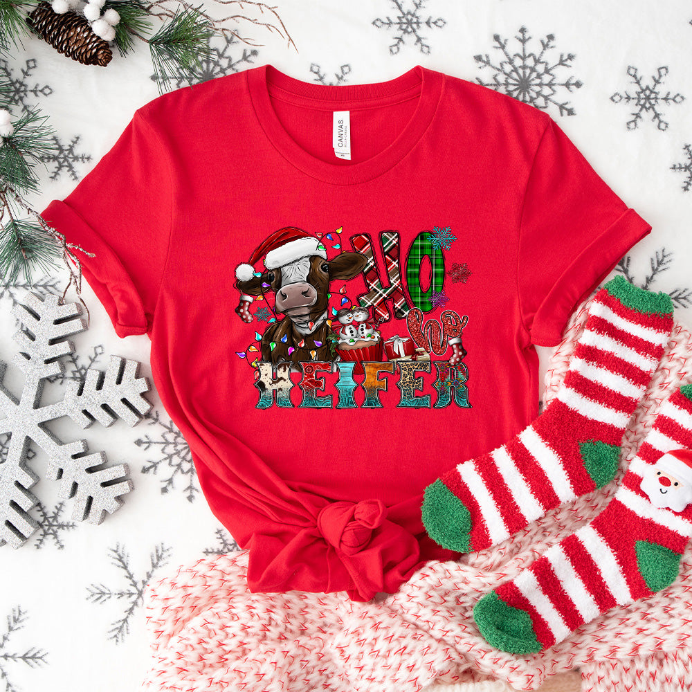 Ho Ho Heifer - Christmas Unisex Crewneck T-Shirt Sweatshirt Hoodie