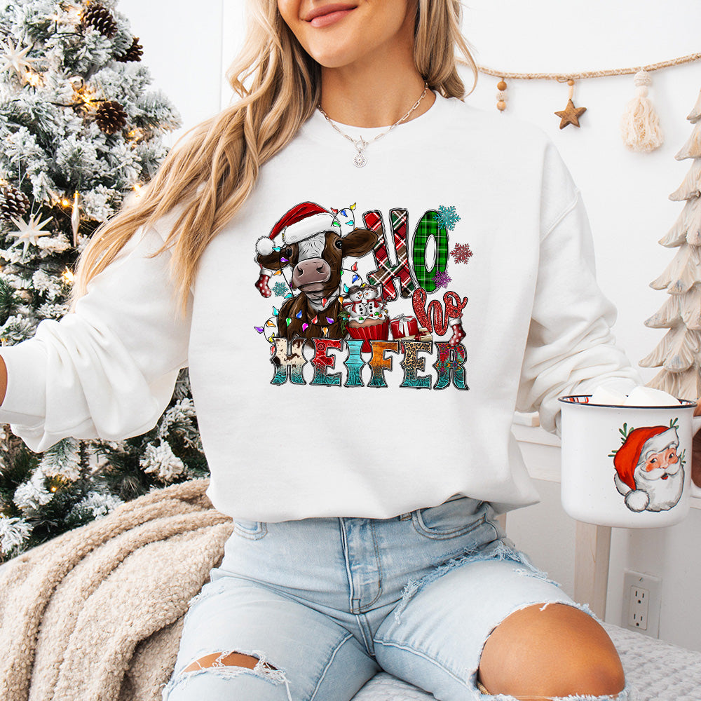 Ho Ho Heifer - Christmas Unisex Crewneck T-Shirt Sweatshirt Hoodie