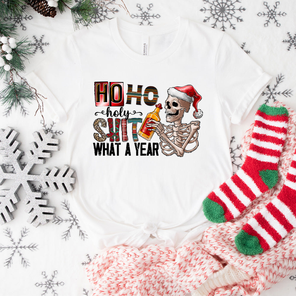 Ho Ho Holy Shit What A Year - Christmas Unisex Crewneck T-Shirt Sweatshirt Hoodie
