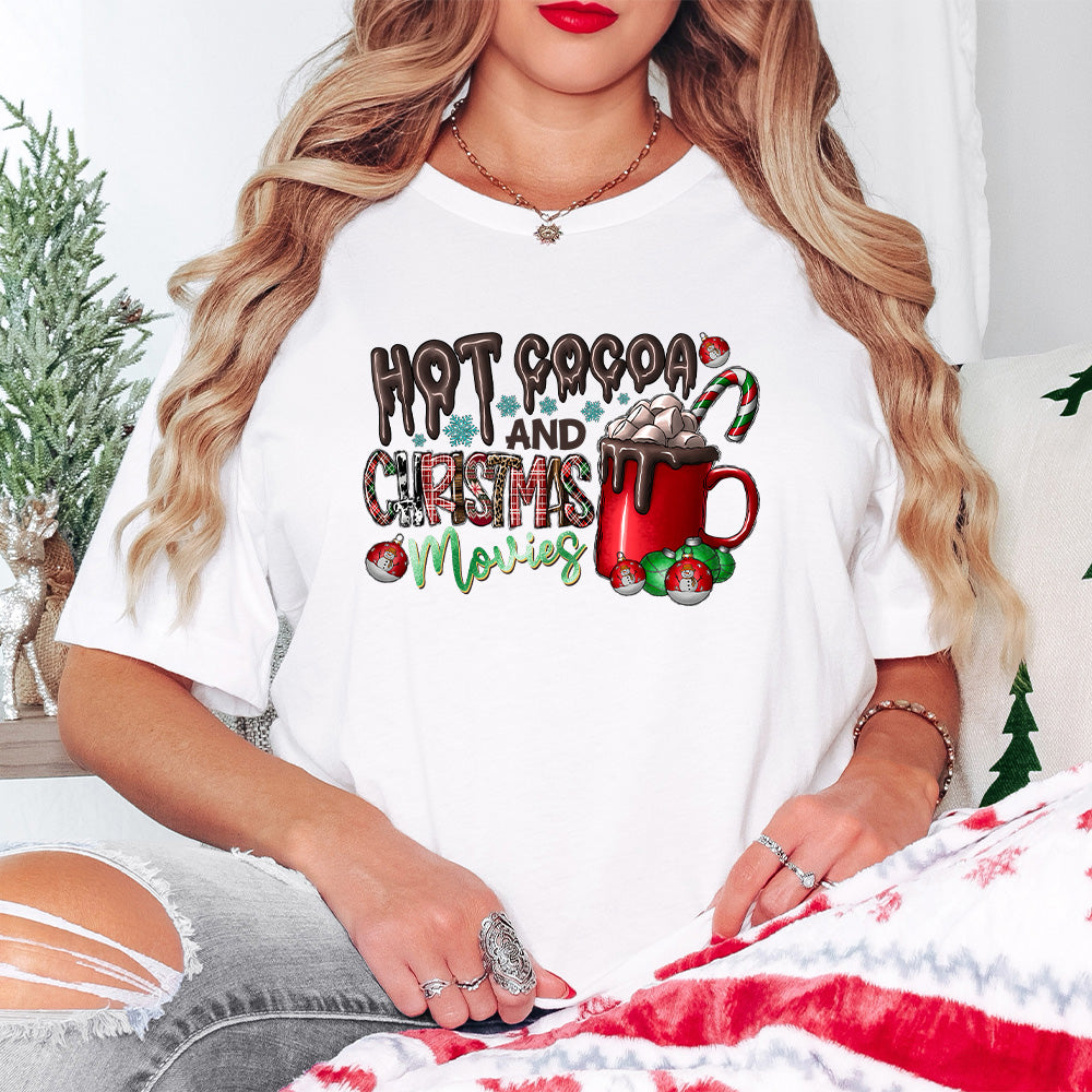 Hot Cocoa And Christmas Movies - Christmas Unisex Crewneck T-Shirt Sweatshirt Hoodie
