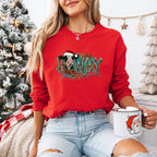 Howdy Cow Design - Christmas Unisex Crewneck T-Shirt Sweatshirt Hoodie