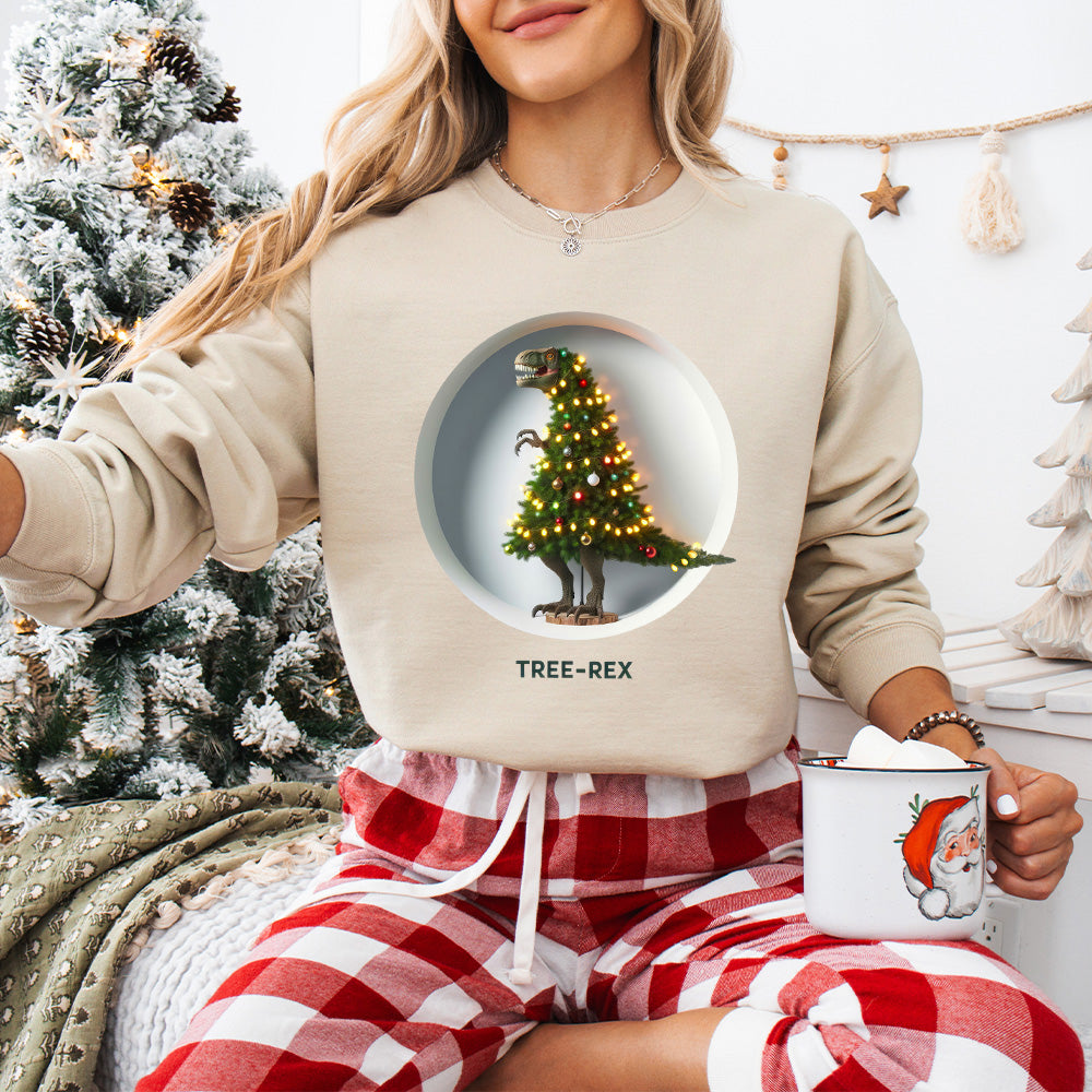 Christmas Tree-Rex Design - Christmas Unisex Crewneck T-Shirt Sweatshirt Hoodie