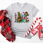 LOVE Christmas Tree Design - Christmas Unisex Crewneck T-Shirt Sweatshirt Hoodie
