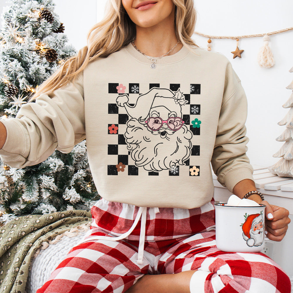 Santa Claus Glasses Design - Christmas Unisex Crewneck T-Shirt Sweatshirt Hoodie