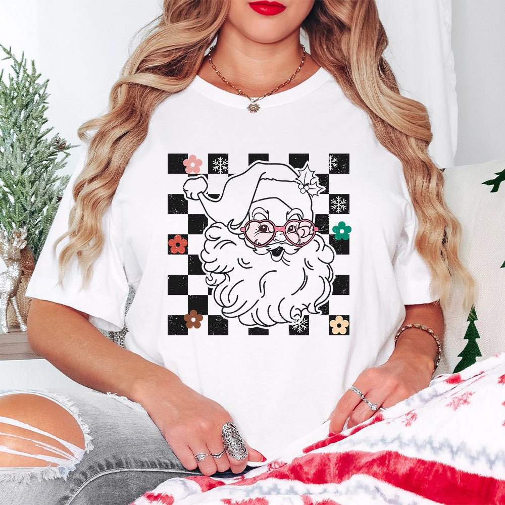 Santa Claus Glasses Design - Christmas Unisex Crewneck T-Shirt Sweatshirt Hoodie