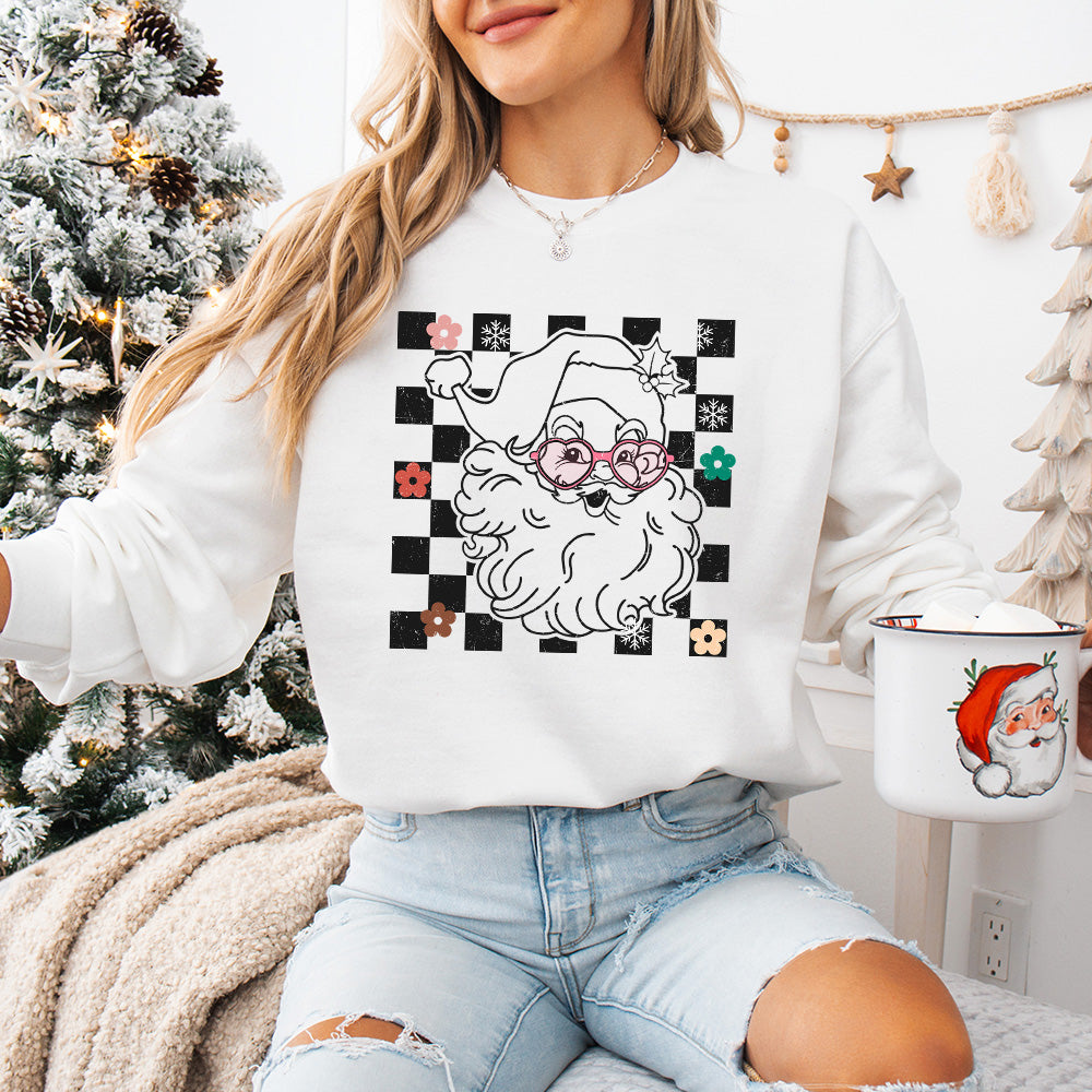 Santa Claus Glasses Design - Christmas Unisex Crewneck T-Shirt Sweatshirt Hoodie
