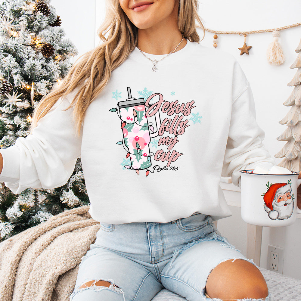 Jesus Fills My Cup - Christmas Unisex Crewneck T-Shirt Sweatshirt Hoodie