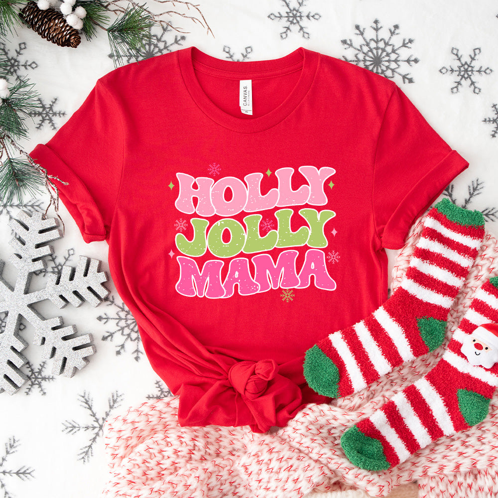 Holly Jolly Mama - Christmas Unisex Crewneck T-Shirt Sweatshirt Hoodie