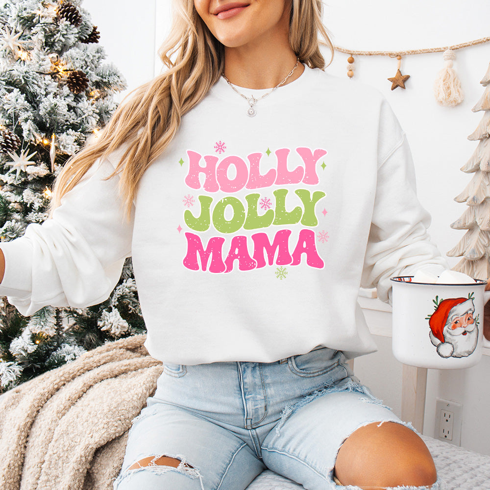 Holly Jolly Mama - Christmas Unisex Crewneck T-Shirt Sweatshirt Hoodie