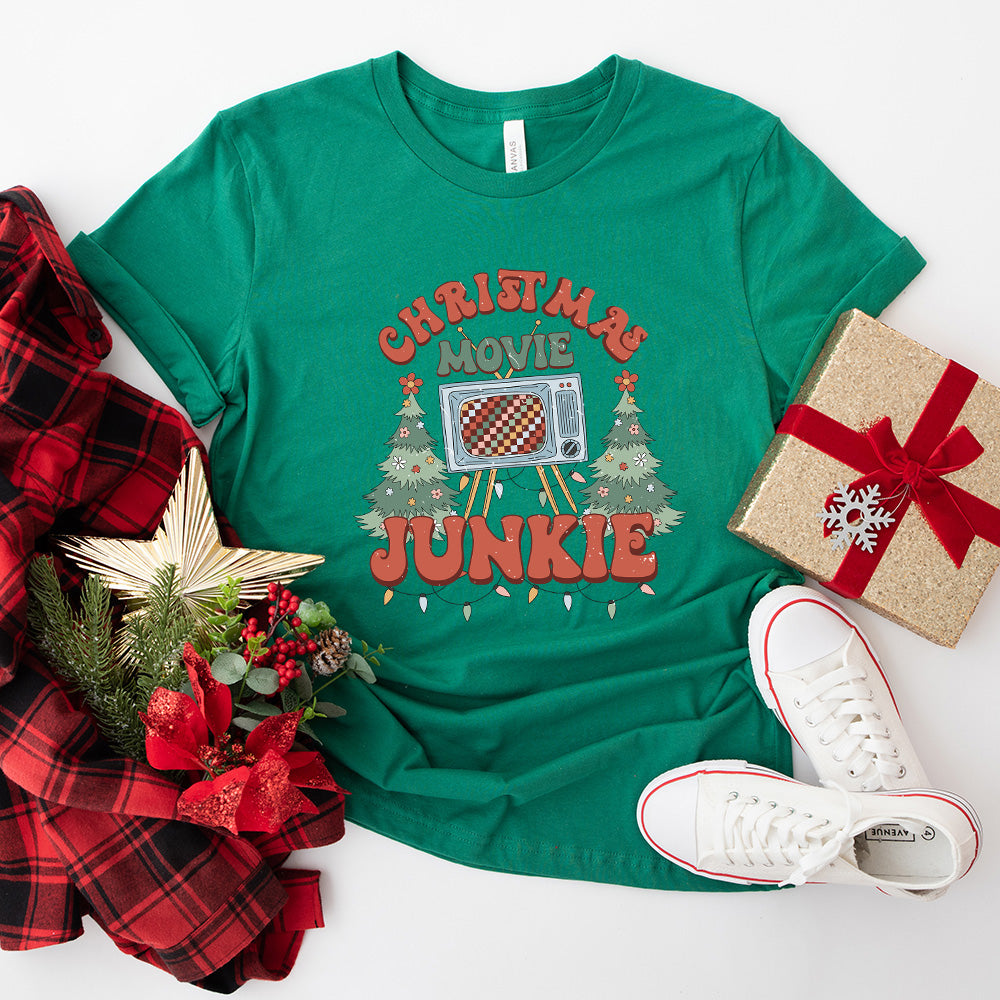 Christmas Movie Junkie - Christmas Unisex Crewneck T-Shirt Sweatshirt Hoodie