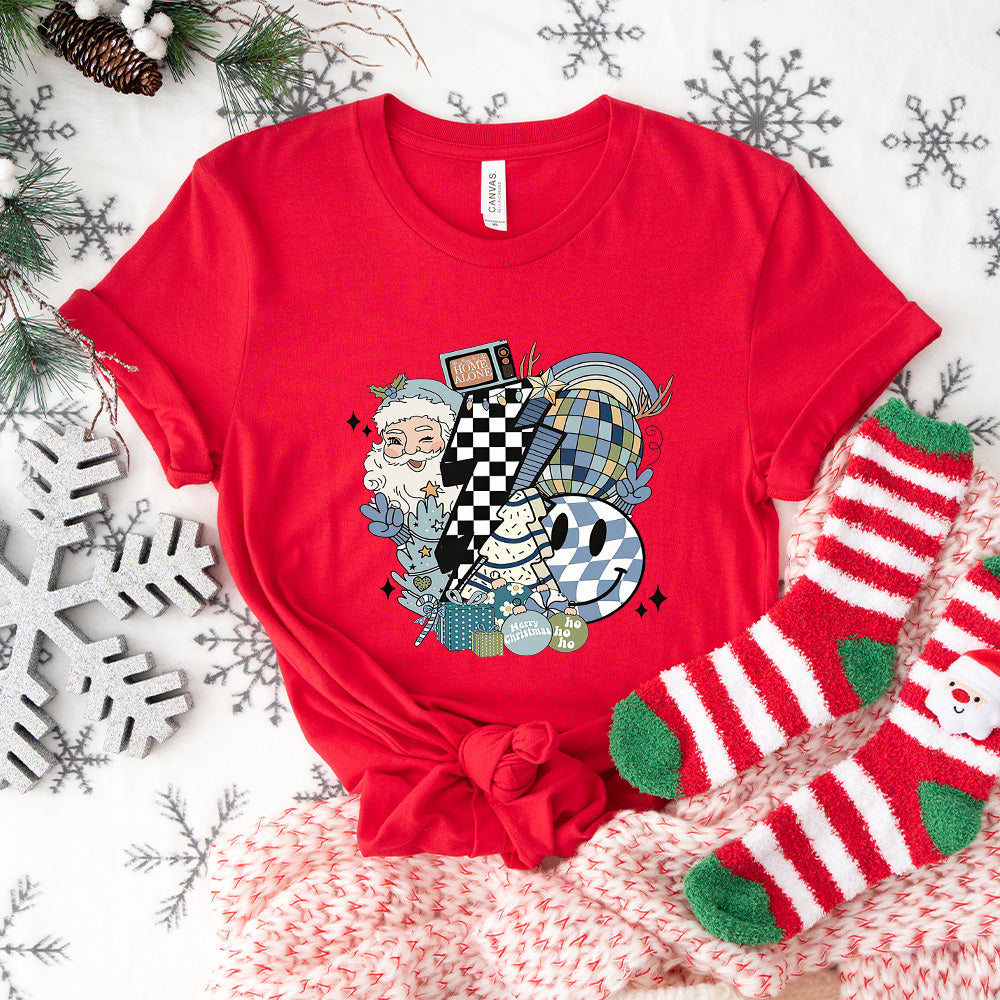 Smiley Santa Design - Christmas Unisex Crewneck T-Shirt Sweatshirt Hoodie
