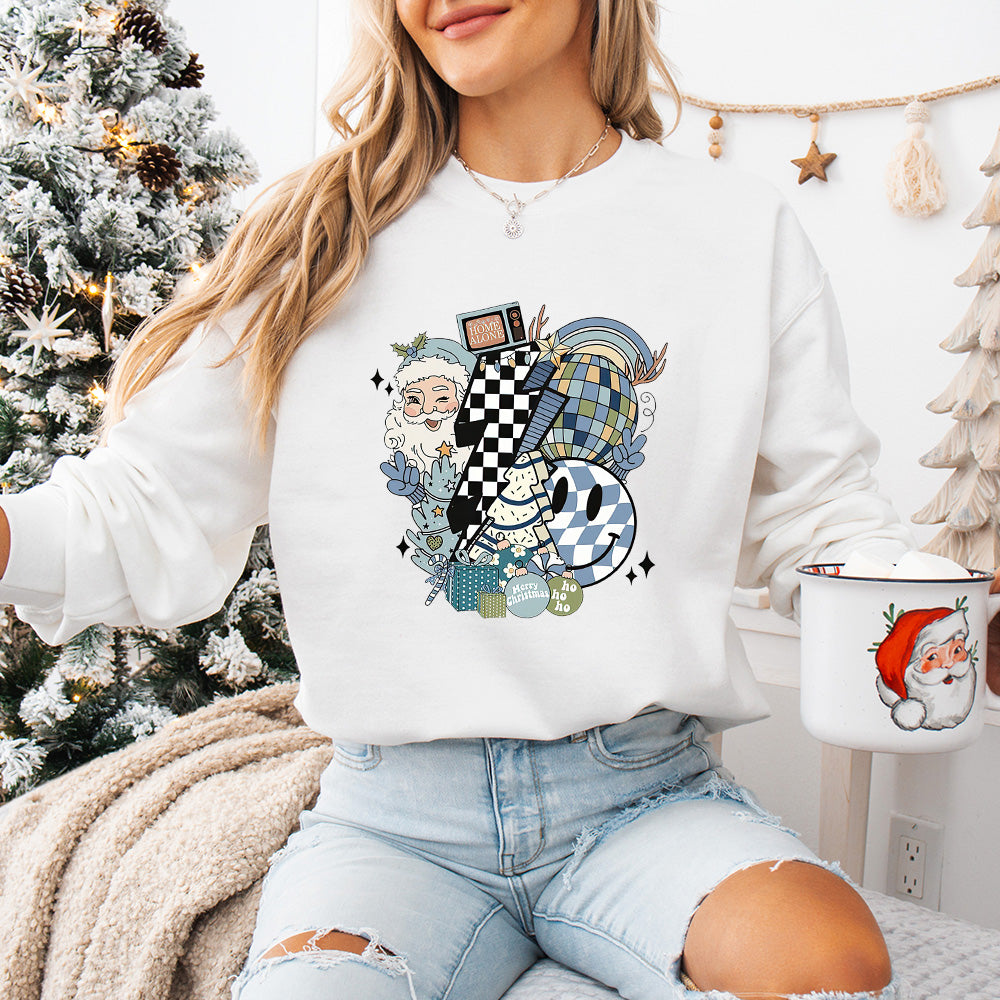 Smiley Santa Design - Christmas Unisex Crewneck T-Shirt Sweatshirt Hoodie