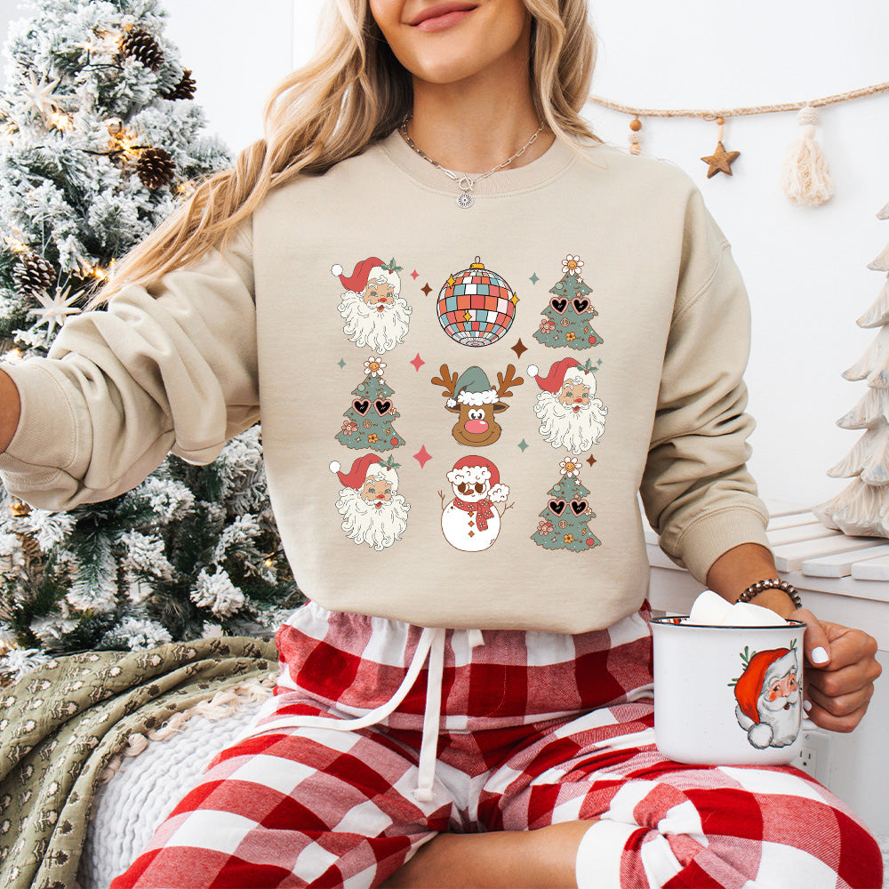 Christmas Icons Vibes Design - Christmas Unisex Crewneck T-Shirt Sweatshirt Hoodie