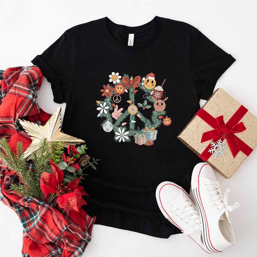 Peace Sign - Christmas Unisex Crewneck T-Shirt Sweatshirt Hoodie