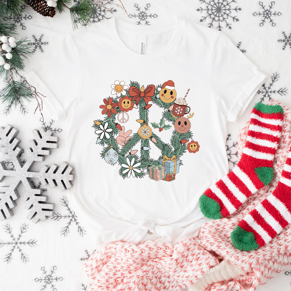 Peace Sign - Christmas Unisex Crewneck T-Shirt Sweatshirt Hoodie