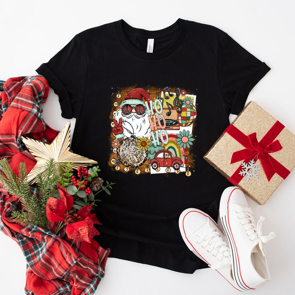 Ho Ho Ho Santa Peace Sign - Christmas Unisex Crewneck T-Shirt Sweatshirt Hoodie