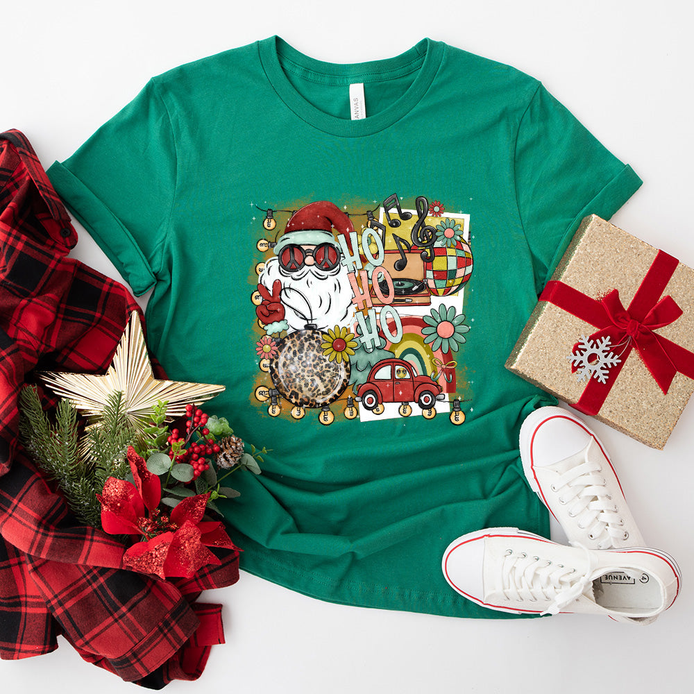 Ho Ho Ho Santa Peace Sign - Christmas Unisex Crewneck T-Shirt Sweatshirt Hoodie