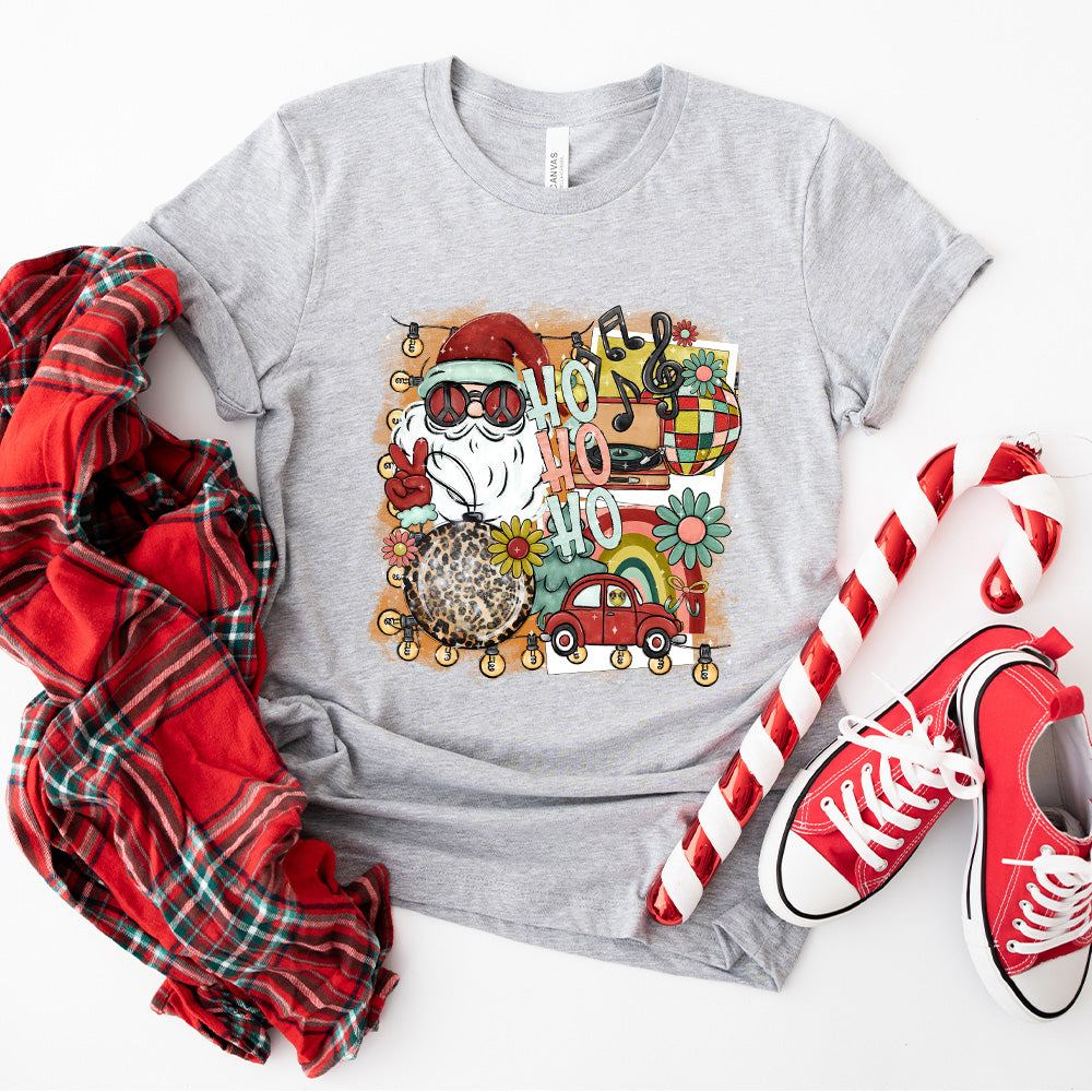 Ho Ho Ho Santa Peace Sign - Christmas Unisex Crewneck T-Shirt Sweatshirt Hoodie