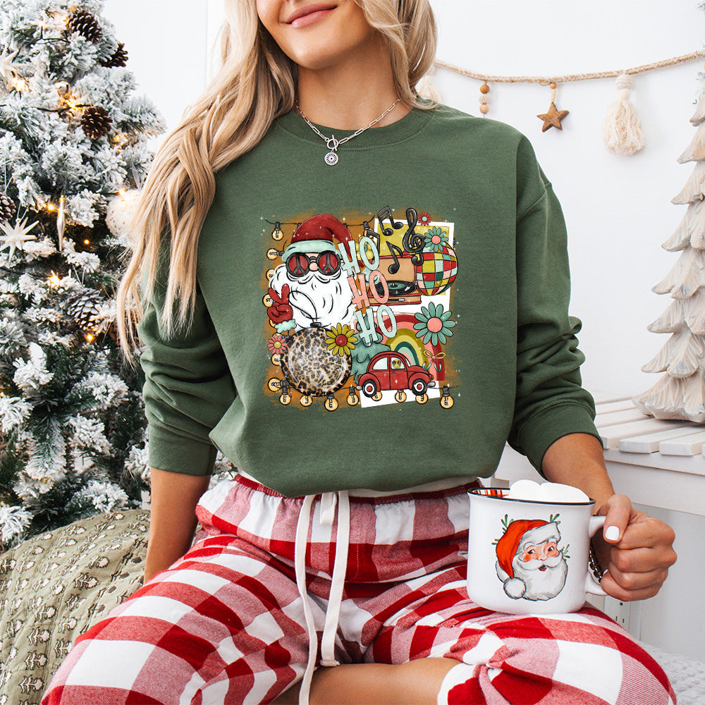 Ho Ho Ho Santa Peace Sign - Christmas Unisex Crewneck T-Shirt Sweatshirt Hoodie