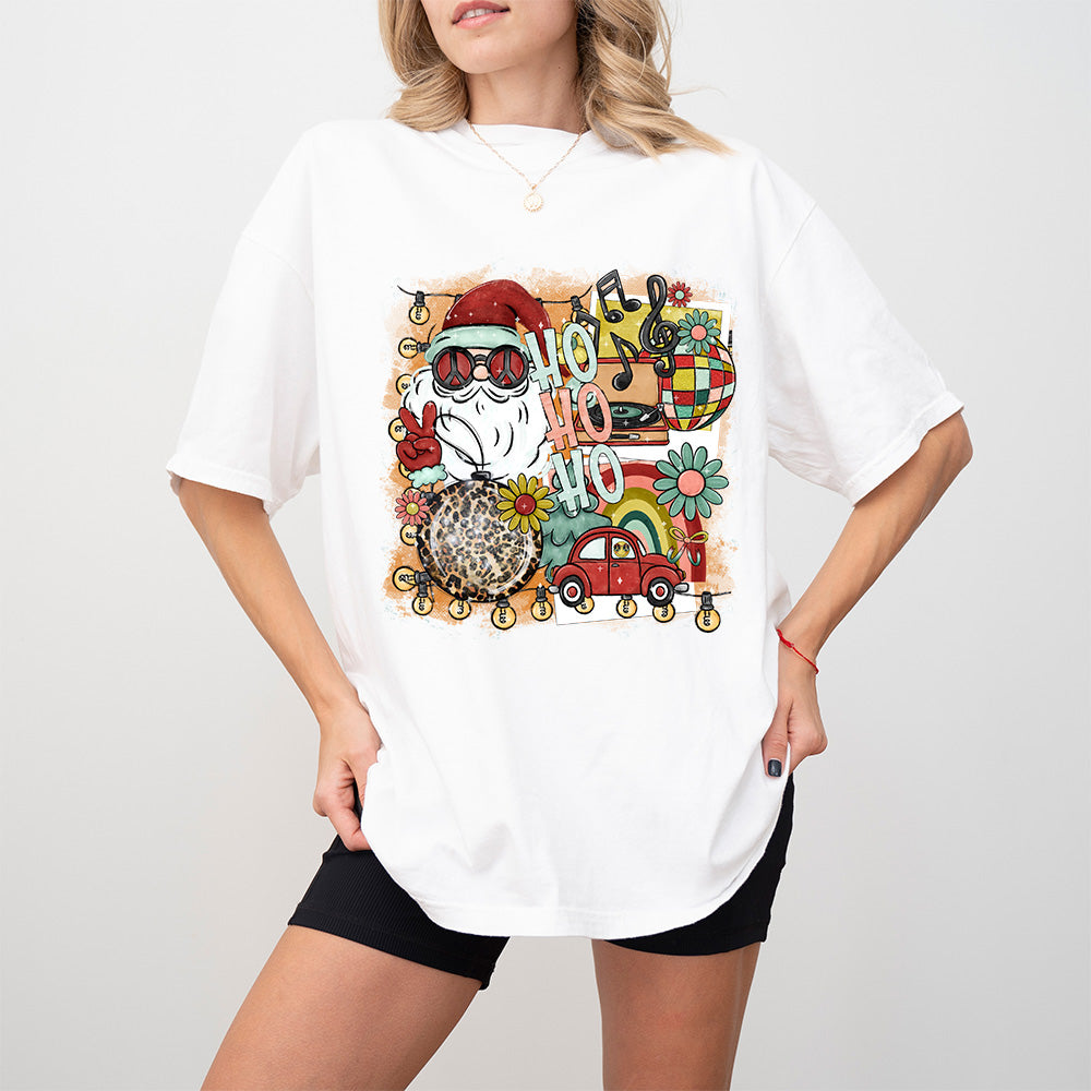 Ho Ho Ho Santa Peace Sign - Christmas Unisex Crewneck T-Shirt Sweatshirt Hoodie