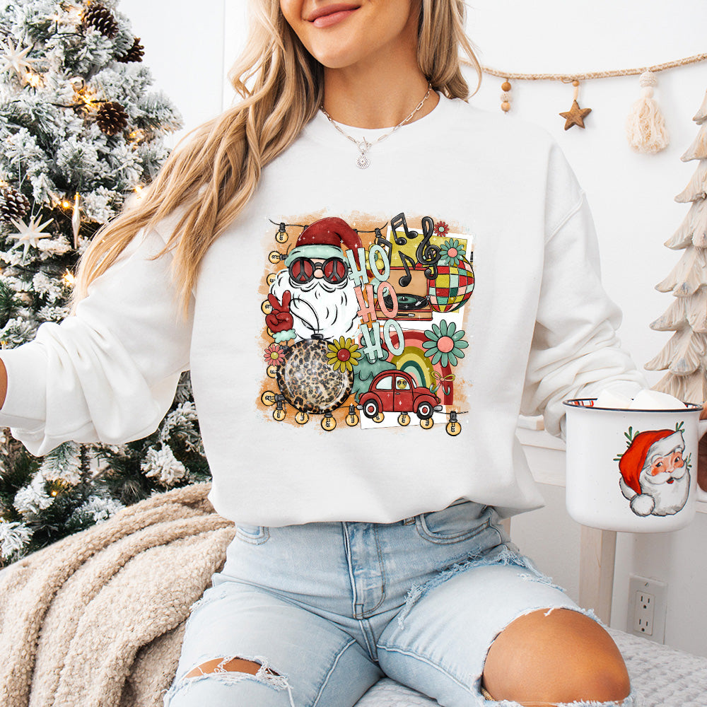 Ho Ho Ho Santa Peace Sign - Christmas Unisex Crewneck T-Shirt Sweatshirt Hoodie