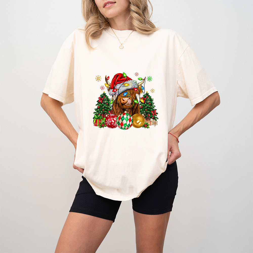Christmas Tree Cattle Design - Christmas Unisex Crewneck T-Shirt Sweatshirt Hoodie