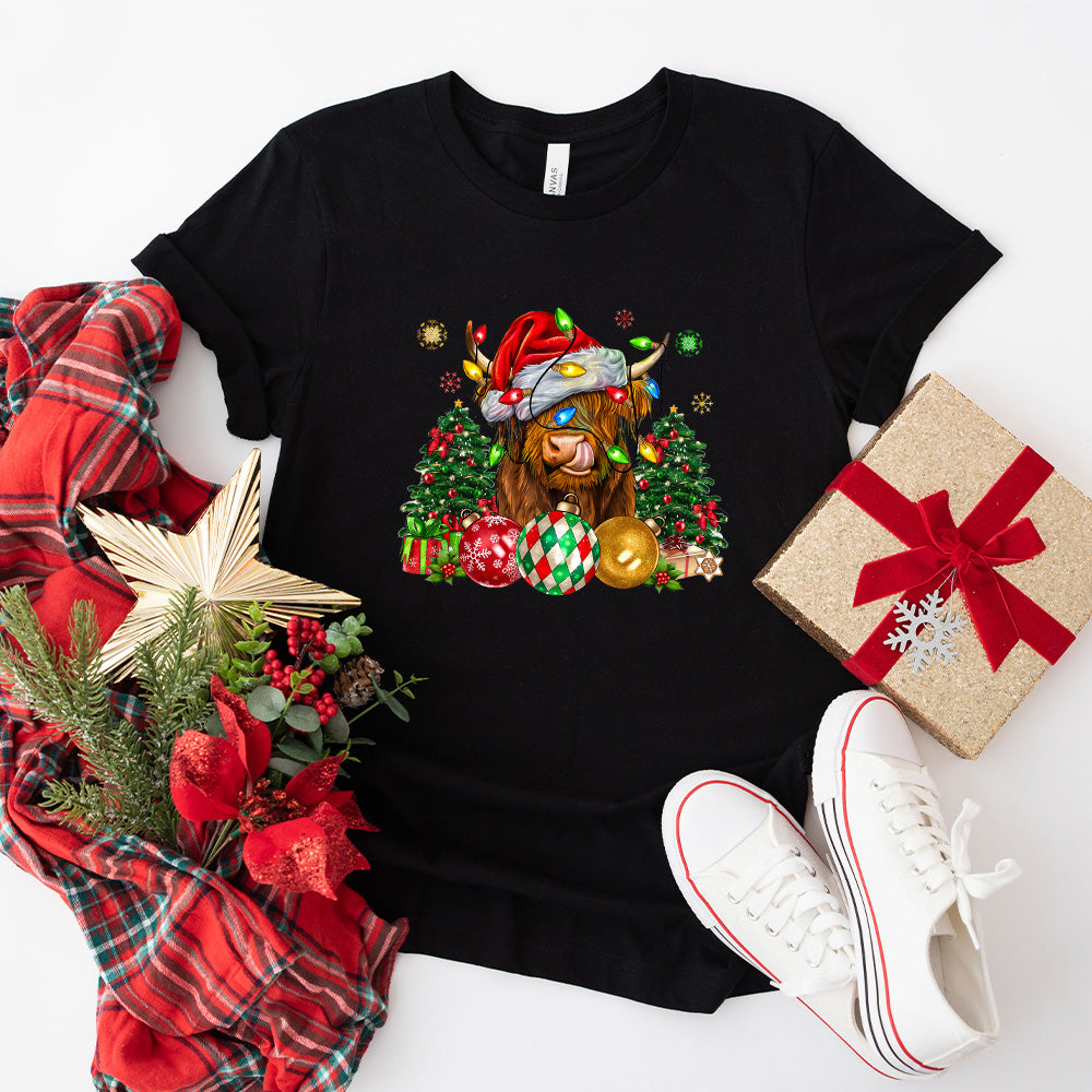 Christmas Tree Cattle Design - Christmas Unisex Crewneck T-Shirt Sweatshirt Hoodie