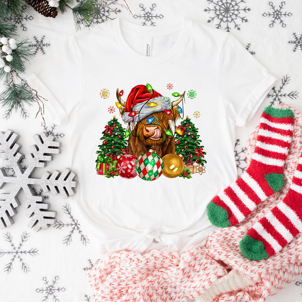 Christmas Tree Cattle Design - Christmas Unisex Crewneck T-Shirt Sweatshirt Hoodie