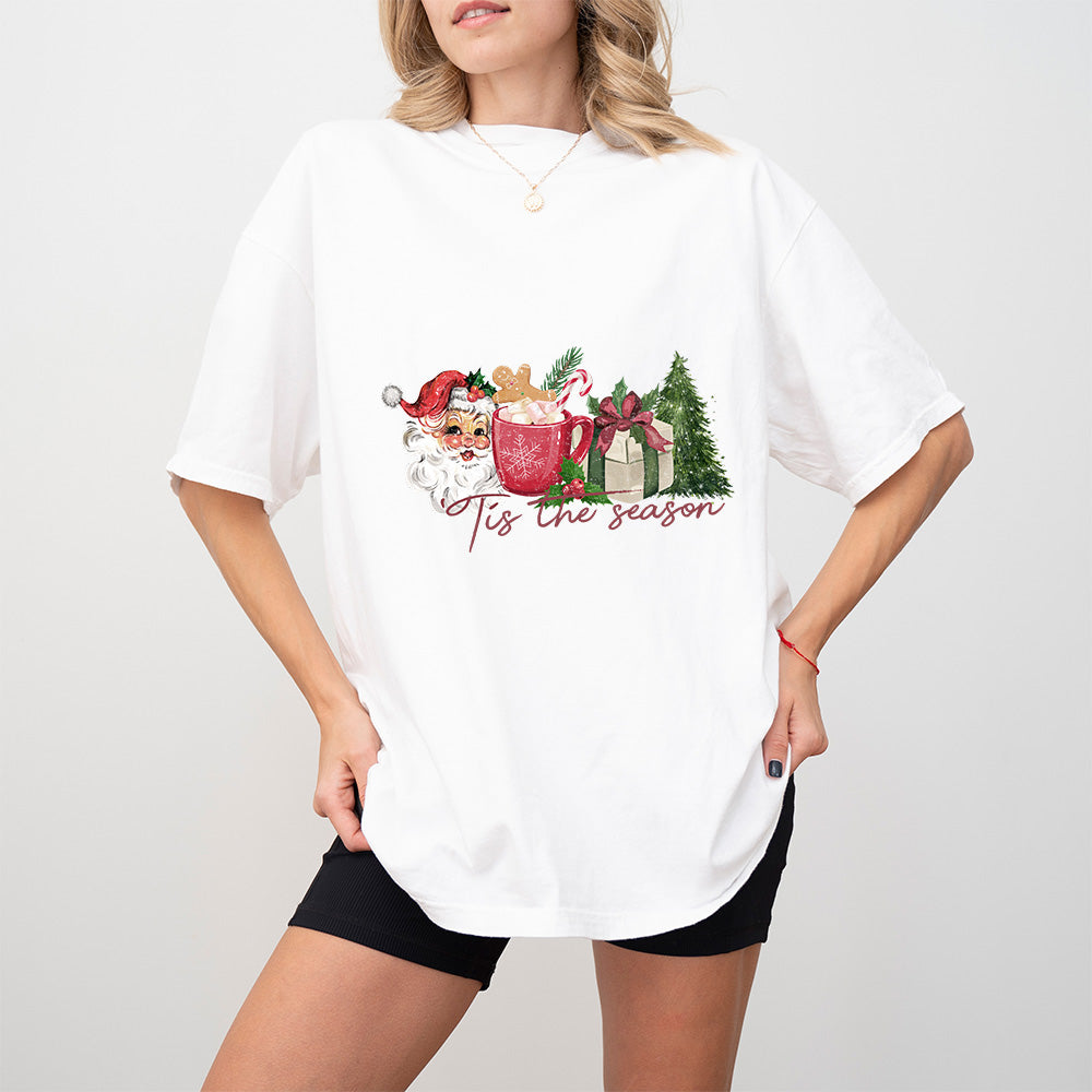 Tis The Season Santa Design - Christmas Unisex Crewneck T-Shirt Sweatshirt Hoodie