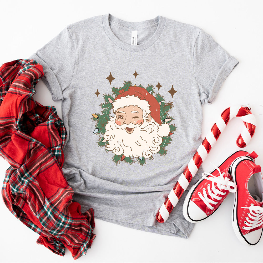 Winking Santa Claus Design - Christmas Unisex Crewneck T-Shirt Sweatshirt Hoodie