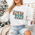 Have A Holly Jolly Christmas Leopard Design - Christmas Unisex Crewneck T-Shirt Sweatshirt Hoodie
