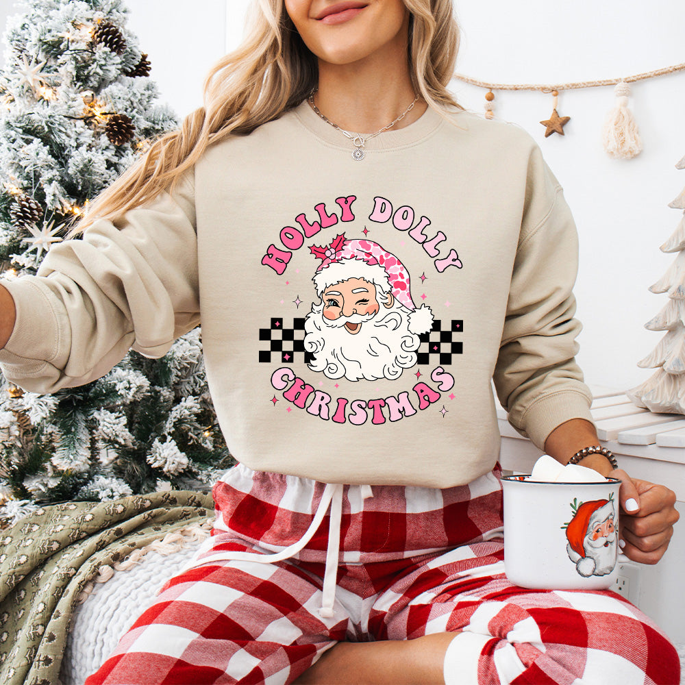 Holly Dolly Christmas Design - Christmas Unisex Crewneck T-Shirt Sweatshirt Hoodie