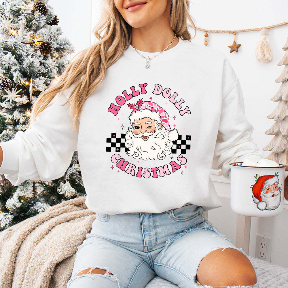 Holly Dolly Christmas Design - Christmas Unisex Crewneck T-Shirt Sweatshirt Hoodie