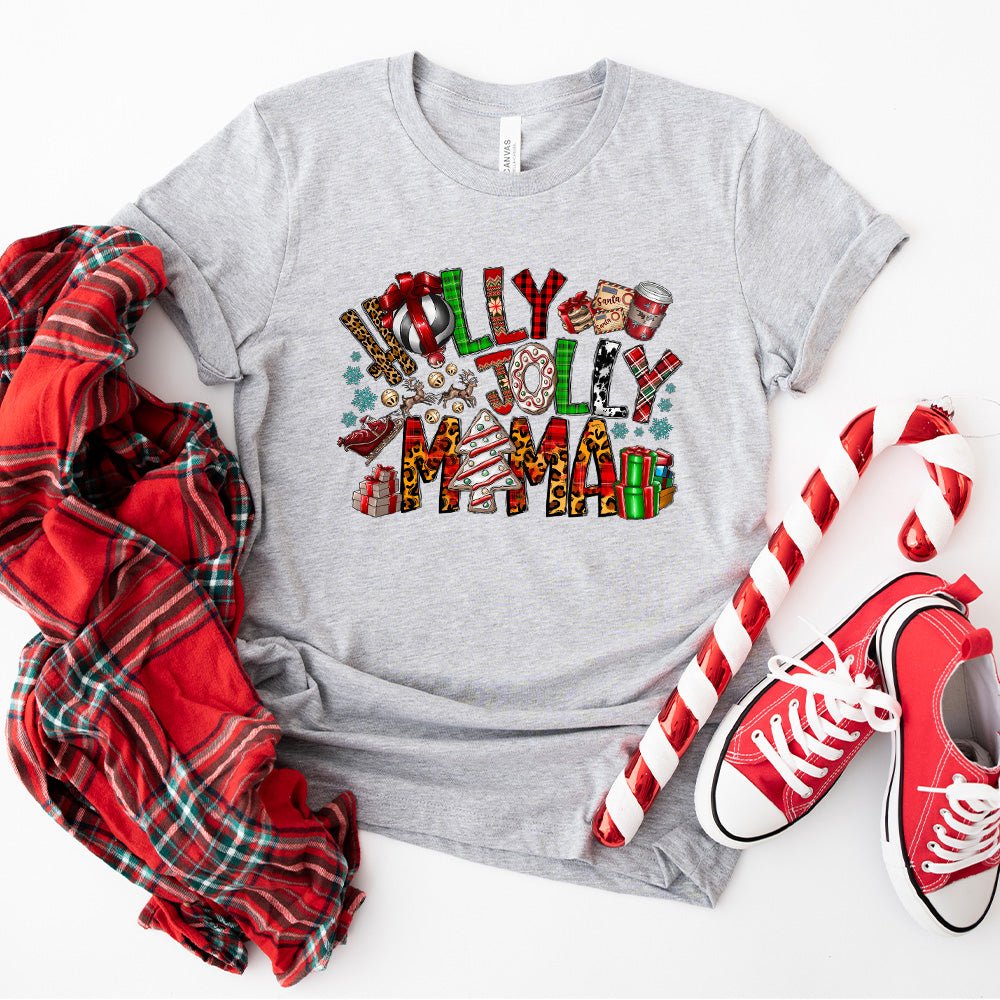 Holly Jolly Mama - Christmas Unisex Crewneck T-Shirt Sweatshirt Hoodie