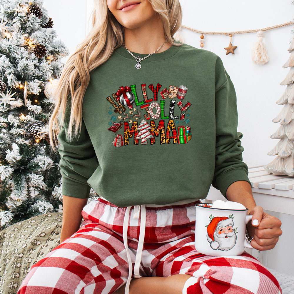Holly Jolly Mama - Christmas Unisex Crewneck T-Shirt Sweatshirt Hoodie
