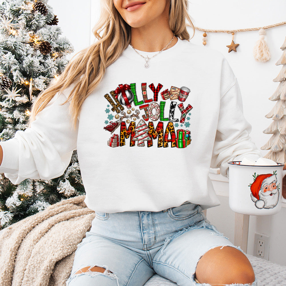 Holly Jolly Mama - Christmas Unisex Crewneck T-Shirt Sweatshirt Hoodie