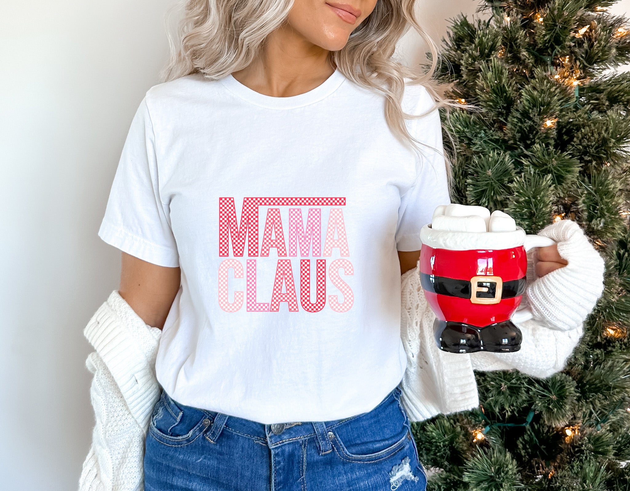 Pink Mama Claus Design - Christmas Unisex Crewneck T-Shirt Sweatshirt Hoodie