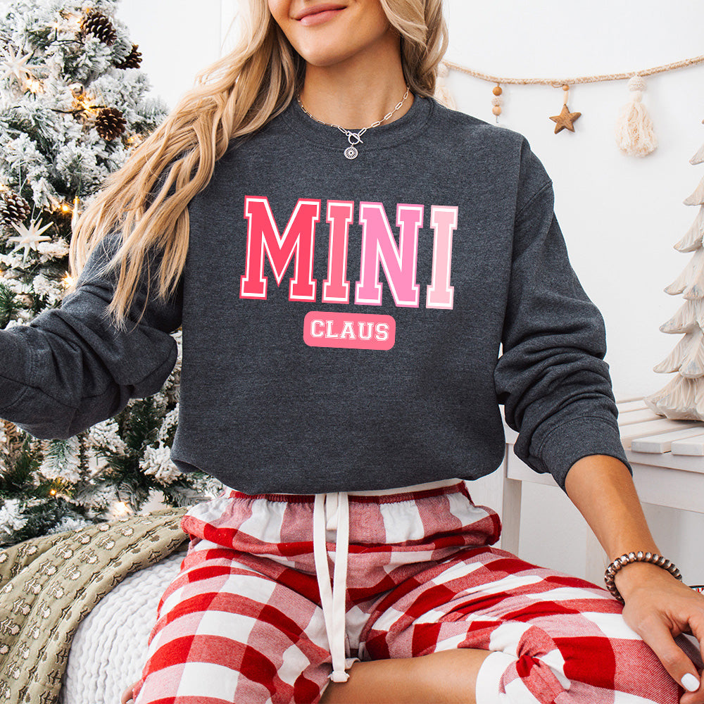 Pink Mini Claus Design - Christmas Unisex Crewneck T-Shirt Sweatshirt Hoodie