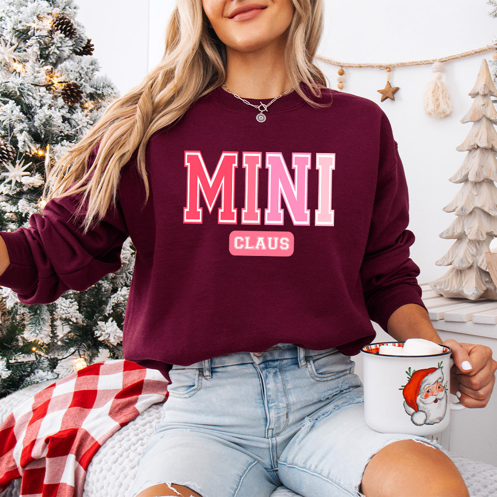 Pink Mini Claus Design - Christmas Unisex Crewneck T-Shirt Sweatshirt Hoodie
