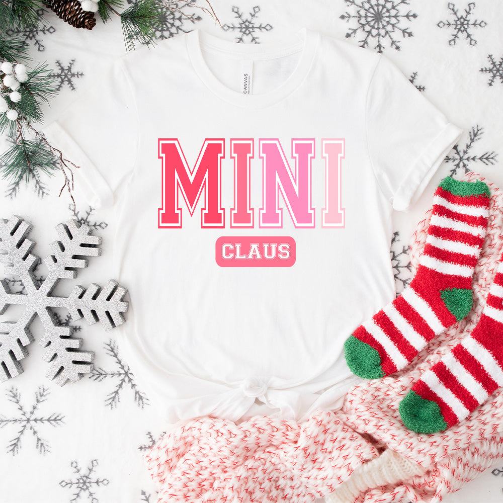 Pink Mini Claus Design - Christmas Unisex Crewneck T-Shirt Sweatshirt Hoodie